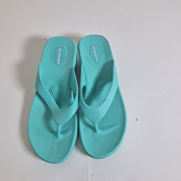Okabashi teal womens thong sandals size medium - Picture 1 of 7